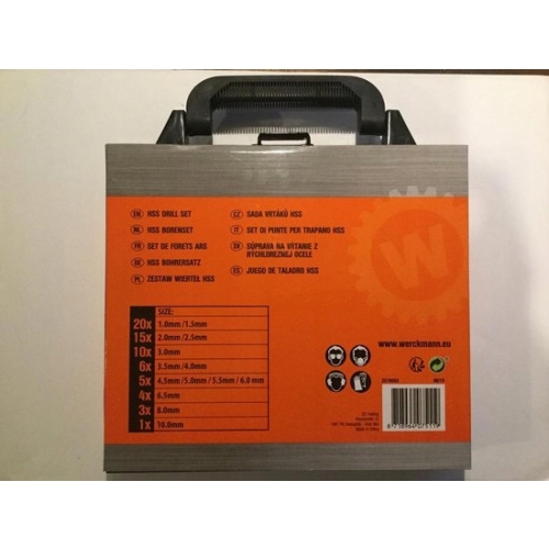 Zestaw wierteł HSS 120 SZT DO DREWNA METALU PLASTIKU WERCKMANN ORGANIZER
