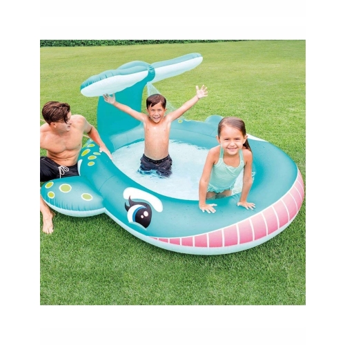 Basen brodzik Wielki Wieloryb z fontanną prysznicem 200cm x 196 cm INTEX