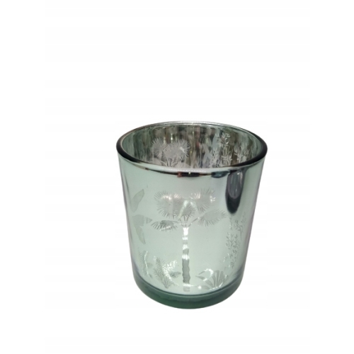 ŚWIECZNIK LUSTRZANY WZÓR ROŚLINNY NA TEALIGHT 2046