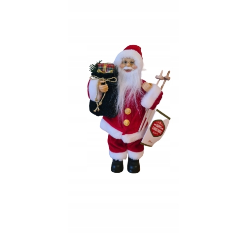 Figura Mikołaja z kijkami i workiem święta 30 cm