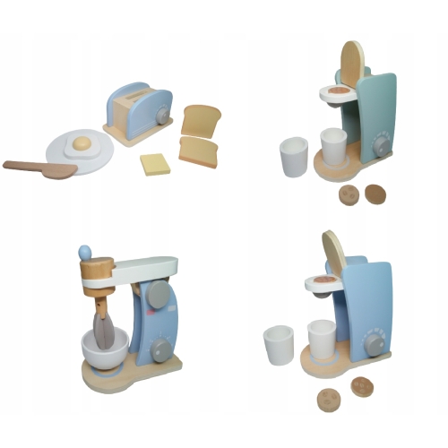 DREWNIANY BLENDER DLA DZIECI AKCESORIA KUCHENNE MINI MATTERS BIAŁE Z ŻOŁTYM