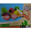 ZESTAW z DREWNA OWOCE FRUIT DO KROJENIA NA RZEPY Mini Matters Zabawki 8 el.