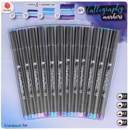 PISAKI DO KALIGRAFII różowy żółty 4 KOLOR 1 2 4 mm