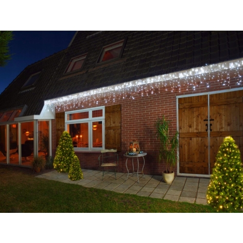 LAMPKI ŚWIĄTECZNE 360 LED ZEWNĘTRZNE KURTYNA SOPLE 12m NA OKNO BALKON TARAS
