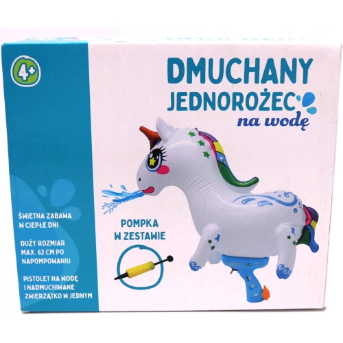 PISTOLET NA WODĘ POMPOWANY BIAŁY JEDNOROŻEC Z POMPKĄ MAX. 62 CM DLA DZIECI