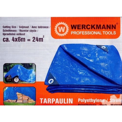 PLANDEKA WODOODPORNA WYTRZYMAŁA OCHRONNA MATA NIEBIESKA 4 x 6 m WERCKMANN