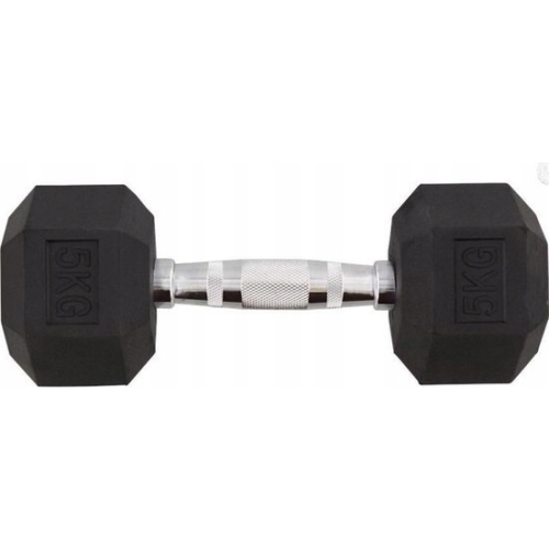 Hantla Ciężarek KAYTAN czarny gumowany metal 5 KG do treningu siłowego