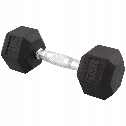 Hantla Ciężarek KAYTAN czarny gumowany metal 5 KG do treningu siłowego