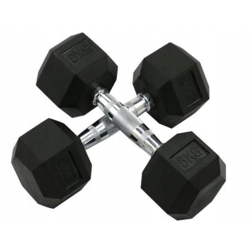 Hantla Ciężarek KAYTAN czarny gumowany metal 5 KG do treningu siłowego