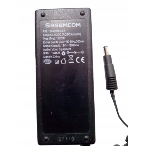 ORYGINALNY uniwersalny zasilacz NC+ CANAL+ SAGEMCOM 12V 2A MODEL 153258