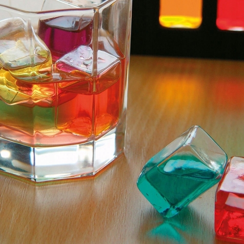 CUBE ICE Kostki lodu do drinków wielokrotnego użytku 20 sztuk kolorowe