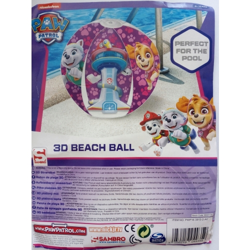 Piłka plażowa dmuchana wzór PAW PATROL SKYE 3D