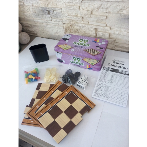 ZESTAW GIER W PUSZCE 99 w 1 CHIŃCZYK WARCABY KOŚCI