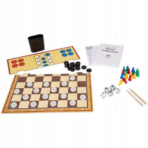 ZESTAW GIER W PUSZCE 99 w 1 CHIŃCZYK WARCABY KOŚCI