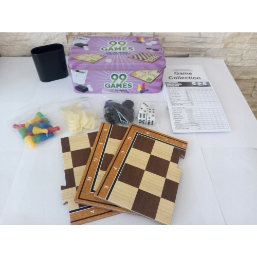 ZESTAW GIER W PUSZCE 99 w 1 CHIŃCZYK WARCABY KOŚCI