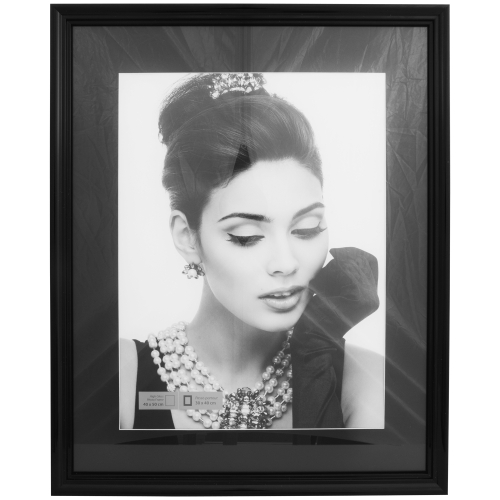 Drewniana Ramka na zdjęcia CZARNA 40 x 50 cm GLAMOUR wysoki połysk szkło