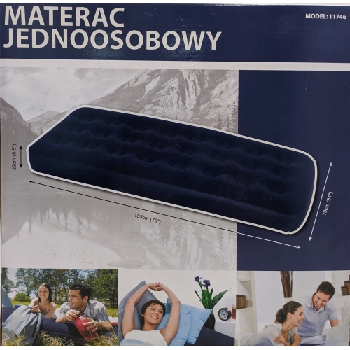 MATERAC JEDNOOSOBOWY 185x79x22 cm 11746 + POMPKA