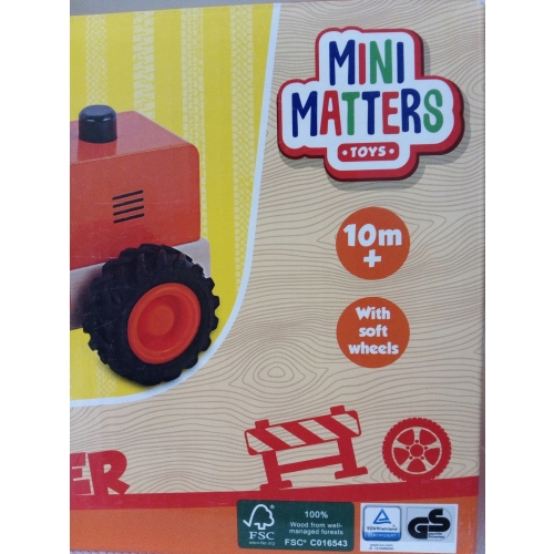 Samochód drewniany Mini Matters walec drogowy
