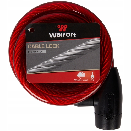 Zabezpieczenie zapięcie rowerowe linka Walfort SRE