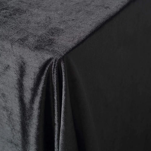 OBRUS AKSAMITNY GLAMOUR 145 X 250CM CZARNO SREBRNY