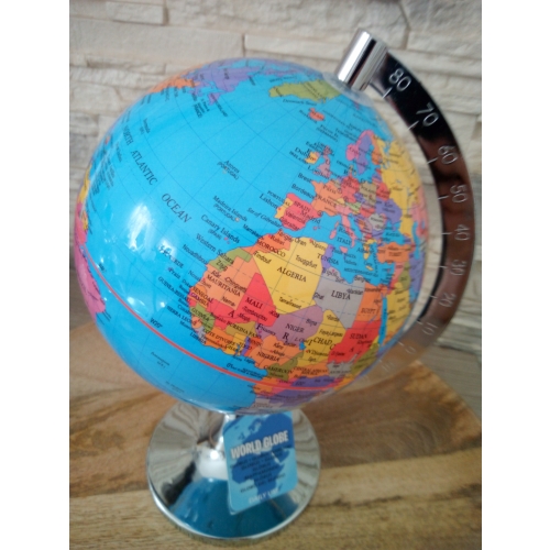 GLOBUS GEOGRAFICZNY METALOWA PODSTAWA 23CM SZKOLNY