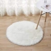 DYWANIK SZTUCZNE FUTRO DEKORACJA RUSTYKALNY okrągły 35 cm szary