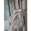 KOSZ WOREK NA PRANIE BIELIZNĘ 53 x 15,5 x 65 cm welur BIAŁY + ściągacz