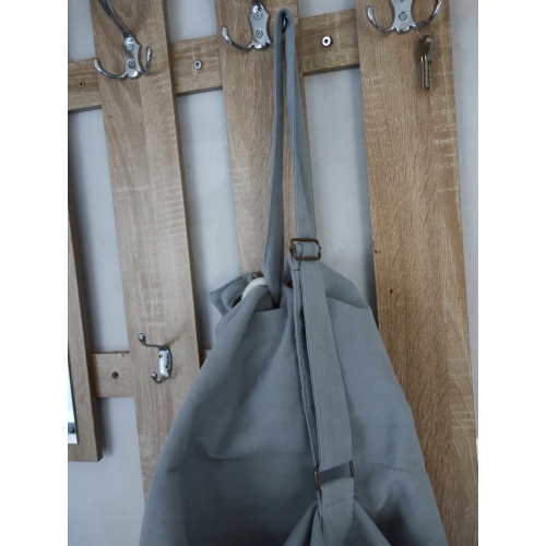 KOSZ WOREK NA PRANIE BIELIZNĘ 53 x 15,5 x 65 cm welur BIAŁY + ściągacz