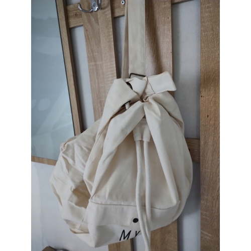 KOSZ WOREK NA PRANIE BIELIZNĘ 53 x 15,5 x 65 cm welur BIAŁY + ściągacz