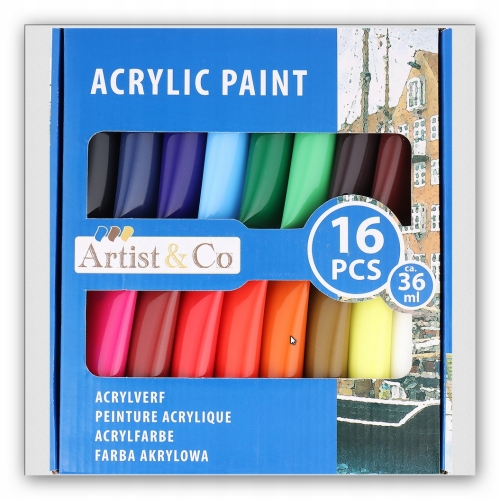 Farby akrylowe zestaw paleta AVEC 24 x 22 ml kolor