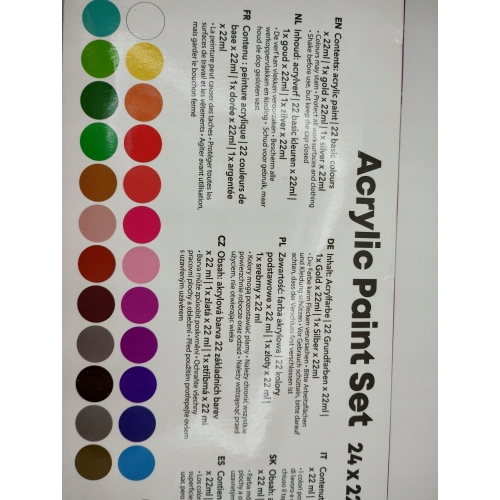 Farby akrylowe zestaw paleta AVEC 24 x 22 ml kolor