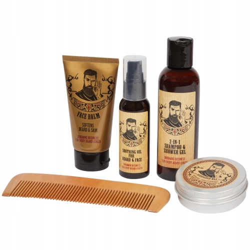 Zestaw podarunkowy do pielęgnacji brody BARBER SHOP KWADRATOWY NEW MODEL