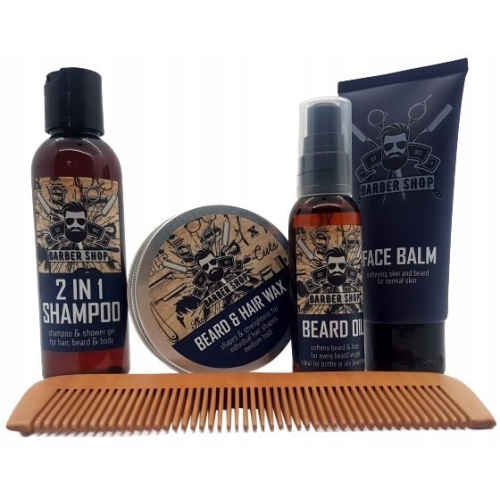 Zestaw podarunkowy do pielęgnacji brody BARBER SHOP KWADRATOWY NEW MODEL