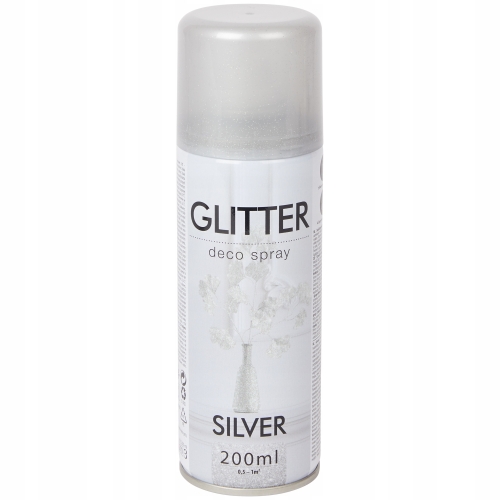 Brokat w sprayu srebrny lakier szybkoschnący 200ml