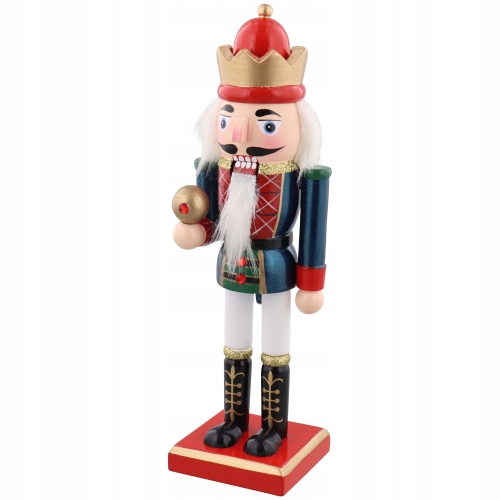 DZIADEK DO ORZECHÓW Z DREWNA KRÓL Z LANCĄ XL 38 CM