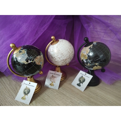 GLOBUS DEKORACYJNY 9,5 x 8,5 x 14,5 cm BLACK GOLD