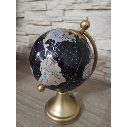 GLOBUS DEKORACYJNY 9,5 x 8,5 x 14,5 cm BLACK GOLD
