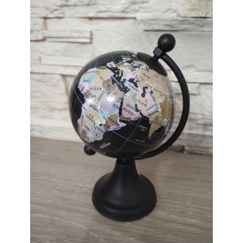 GLOBUS DEKORACYJNY 9,5 x 8,5 x 14,5 cm BLACK GOLD