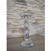 SZKLANY ŚWIECZNIK ZDOBIONY Glamour 19 x 9 cm ciężki masywny