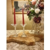 SZKLANY ŚWIECZNIK ZDOBIONY Glamour 19 x 9 cm ciężki masywny