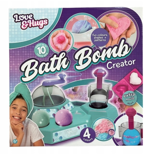 Zestaw do tworzenia 10 kul kąpielowych Bath Bomb 4 kolory forma serce łyżka