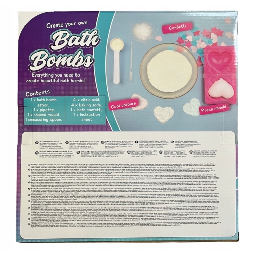 Zestaw do tworzenia 10 kul kąpielowych Bath Bomb 4 kolory forma serce łyżka