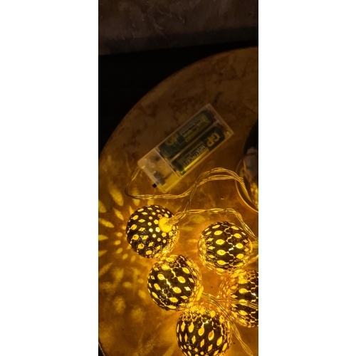 LAMPKI LED BOMBKI NA BATERIE GIRLANDA AŻUROWE GOLD