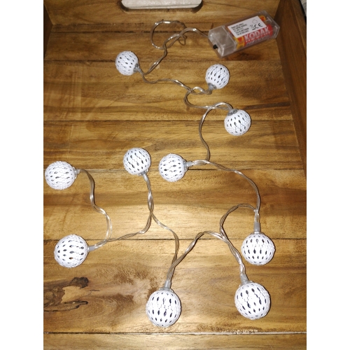 LAMPKI LED BOMBKI NA BATERIE GIRLANDA AŻUROWE BIEL