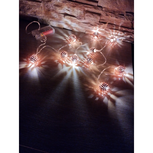 LAMPKI LED BOMBKI NA BATERIE GIRLANDA MIEDZIANE