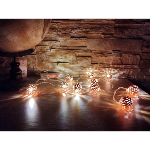 LAMPKI LED BOMBKI NA BATERIE GIRLANDA MIEDZIANE