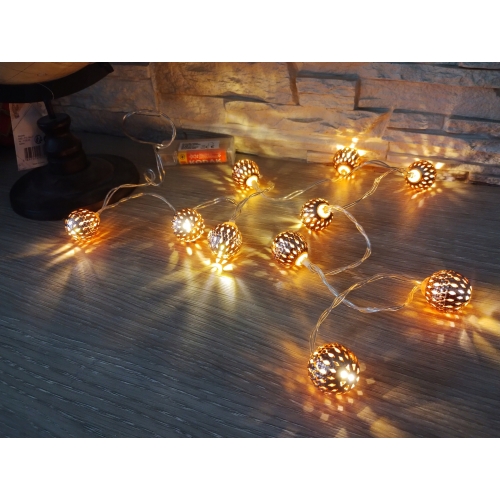 LAMPKI LED BOMBKI NA BATERIE GIRLANDA MIEDZIANE