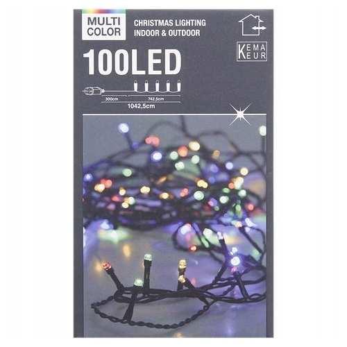 LAMPKI CHOINKOWE wewnętrzne zewnętrzne 1042,5 cm 100 Led MULTI KOLOROWE