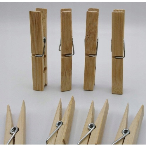 Klamerki spinacze do prania naturalne drewno bambusowe mocne 40 sztuk EKO