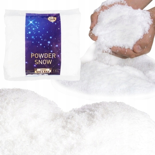 ŚNIEG W PROSZKU SZTUCZNY DROBNY MAGIC VILLAGE POLIESTER DEKORACYJNY 1 Lit